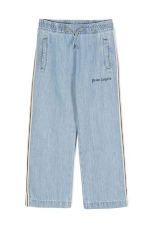 blue cotton trousers PALM ANGELS KIDS | PBYB003S24DEN0014545